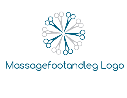 scissors in a circle barber logo