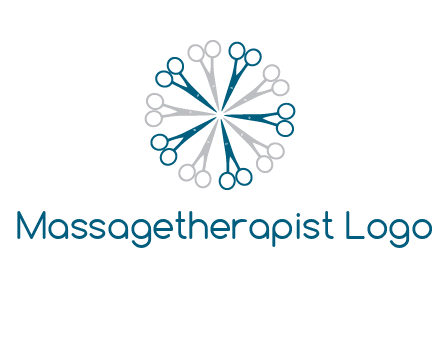 scissors in a circle barber logo