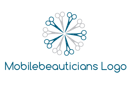 scissors in a circle barber logo