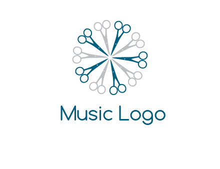 scissors in a circle barber logo