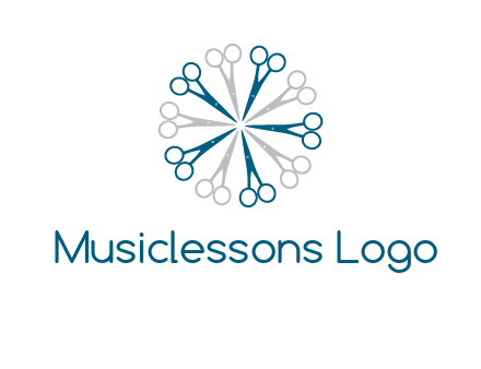 scissors in a circle barber logo