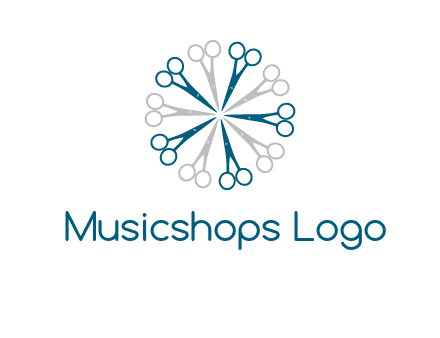 scissors in a circle barber logo