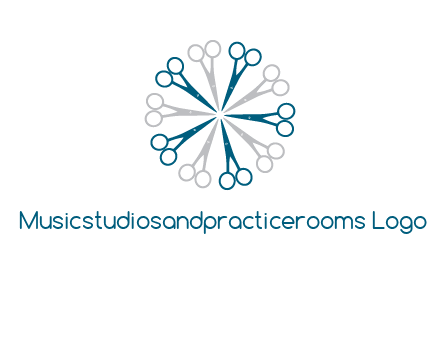 scissors in a circle barber logo