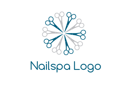 scissors in a circle barber logo