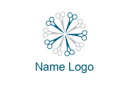 scissors in a circle barber logo