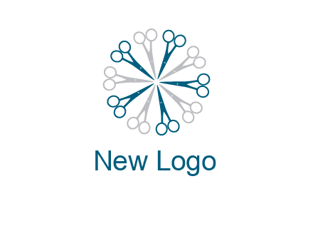 scissors in a circle barber logo