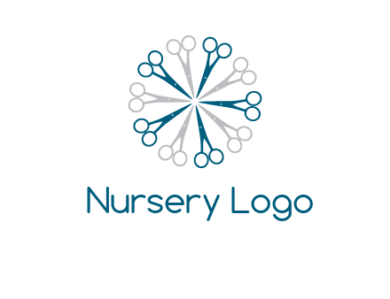 scissors in a circle barber logo