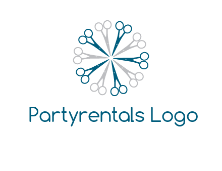 scissors in a circle barber logo