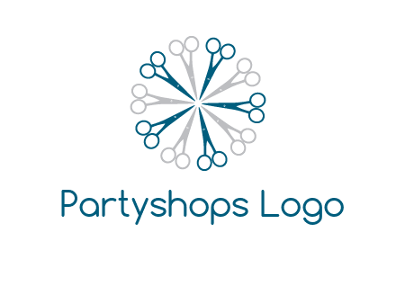 scissors in a circle barber logo