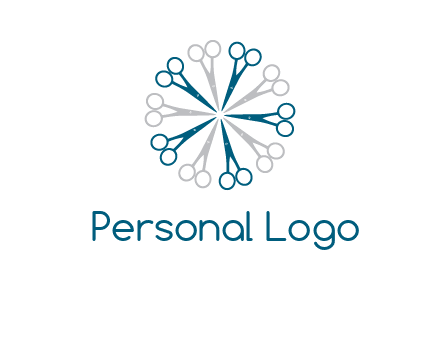 scissors in a circle barber logo