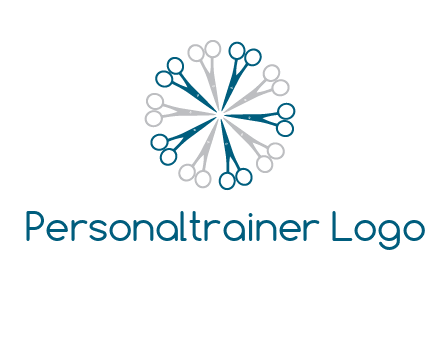 scissors in a circle barber logo