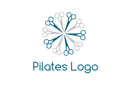 scissors in a circle barber logo