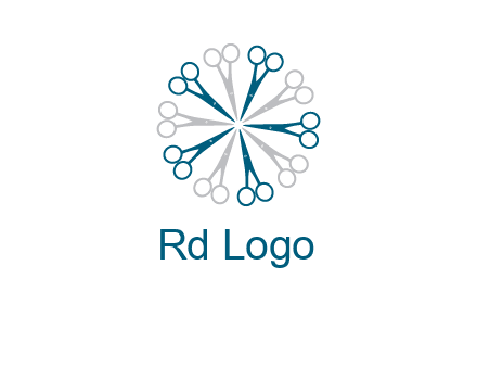 scissors in a circle barber logo