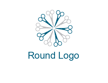 scissors in a circle barber logo