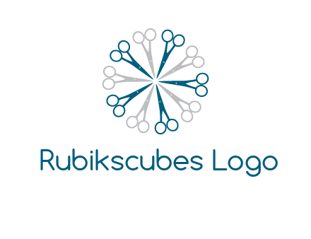 scissors in a circle barber logo