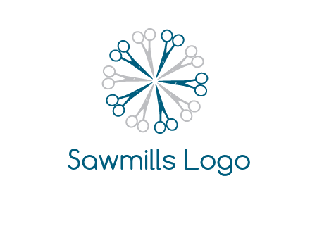 scissors in a circle barber logo