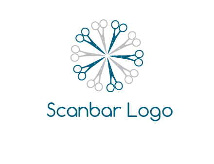 scissors in a circle barber logo