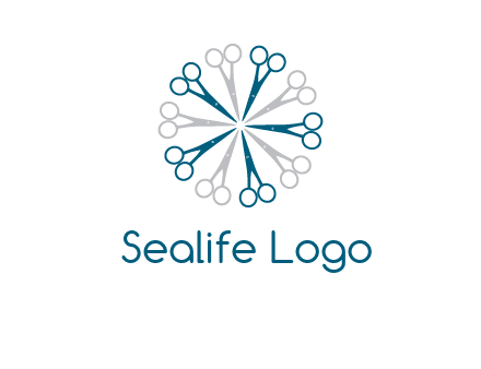 scissors in a circle barber logo