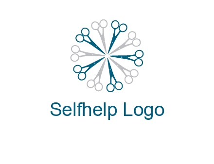 scissors in a circle barber logo