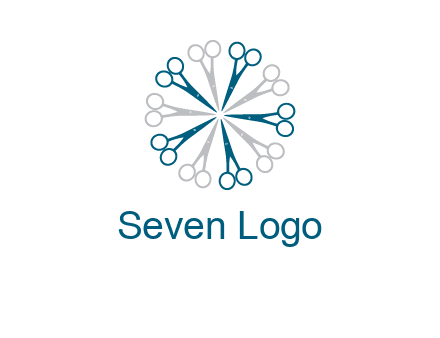 scissors in a circle barber logo