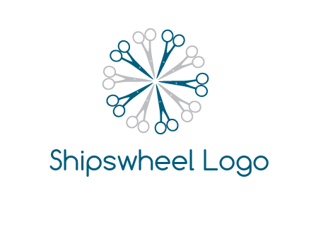 scissors in a circle barber logo