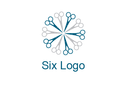 scissors in a circle barber logo