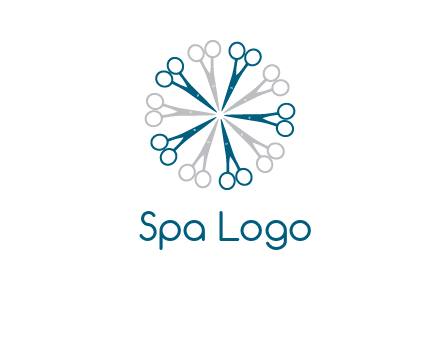 scissors in a circle barber logo