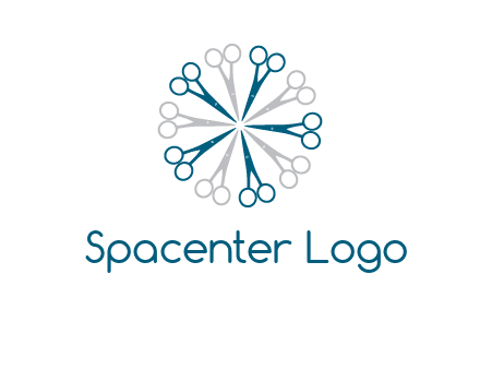 scissors in a circle barber logo