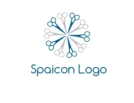 scissors in a circle barber logo