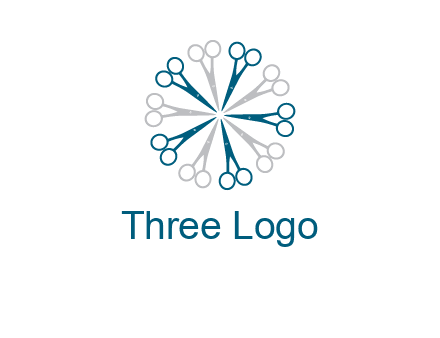 scissors in a circle barber logo