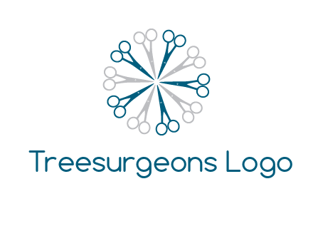 scissors in a circle barber logo