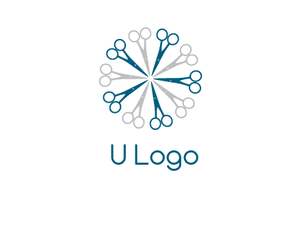 scissors in a circle barber logo
