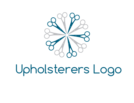scissors in a circle barber logo