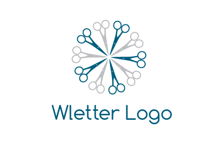 scissors in a circle barber logo