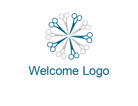 scissors in a circle barber logo
