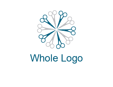 scissors in a circle barber logo