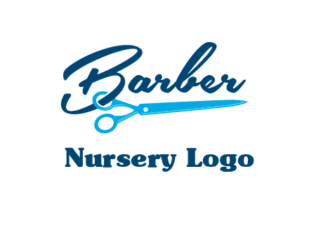 scissor entwined with barber logo