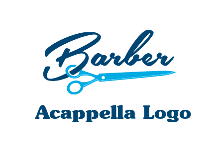 scissor entwined with barber logo