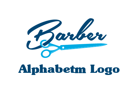 scissor entwined with barber logo
