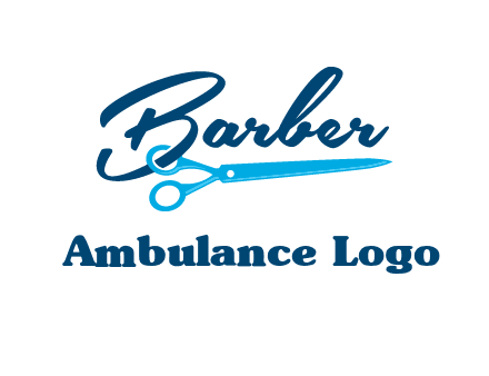 scissor entwined with barber logo