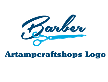 scissor entwined with barber logo