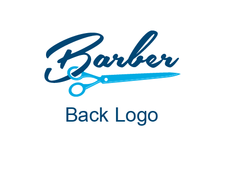 scissor entwined with barber logo