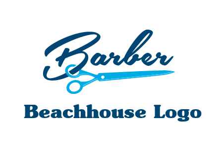 scissor entwined with barber logo