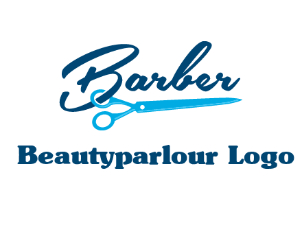 scissor entwined with barber logo