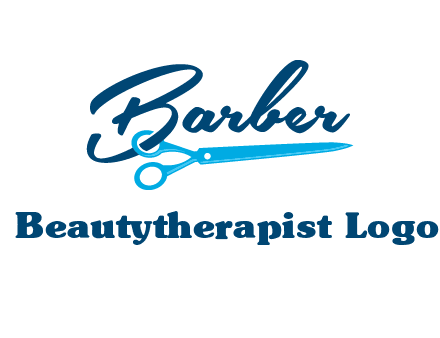 scissor entwined with barber logo