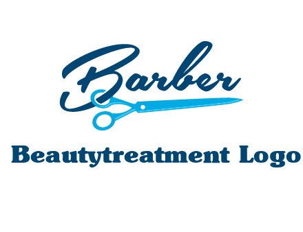 scissor entwined with barber logo