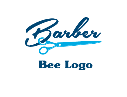 scissor entwined with barber logo