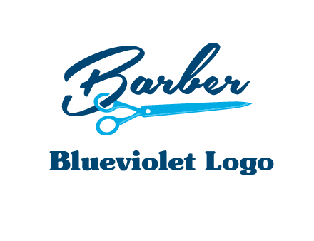 scissor entwined with barber logo