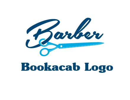 scissor entwined with barber logo