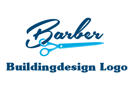 scissor entwined with barber logo